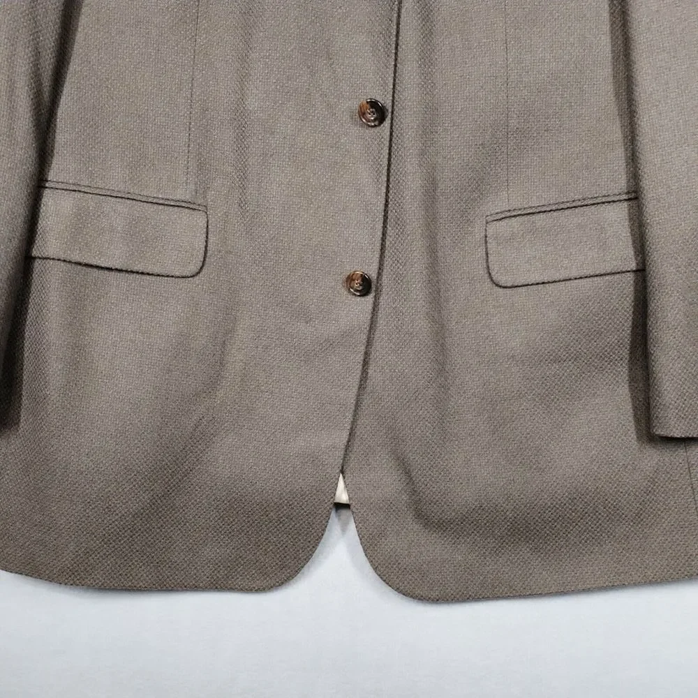Joseph & Lyman Mens 44L Jacket Brown Cashmere Sport‎ Coat Three-Button Front